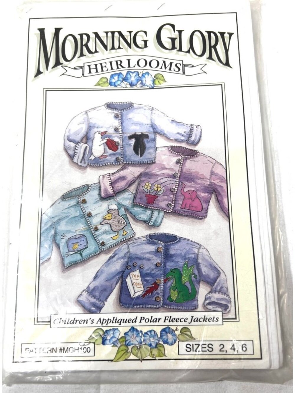 Morning Glory Heirlooms Childrens Appliqued Polar Fleece Jackets Pattern Sizes 2